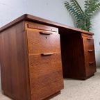 Vintage Xl Houten Bureau / Desk thumbnail 6