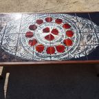 Midcentury Wenge Salontafel Met Tegels Van Belarti, België 1970S thumbnail 8