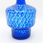 Murano Blauw Glazen Vaas Met Luchtbellen thumbnail 4