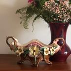 Antieke Prachtige Art Nouveau Majolica Florale Jardinière thumbnail 6