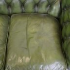 Stijlvolle, Engelse Groene Rund Lederen Ruime 2.5 Zits Chesterfield Bank thumbnail 8