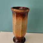 Vintage Bay Keramik West Germany Vaasje Vaas Bruin thumbnail 3