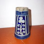 Vintage German Salt-Glazed  Stoneware Jug * Rustic Blue And Gray Stein Pitcher * Vase* 22Cm thumbnail 4