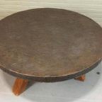 Vintage Brutalist Salontafel, Rond thumbnail 11