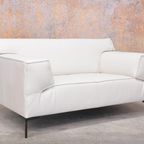 Refurbished Witte Leren Design On Stock Bloq Loveseat! thumbnail 3