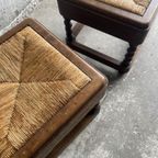 Antique Solid Oak Woven Bench thumbnail 7
