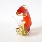 Vintage Beeld Oranje Gele Murano Vis Beeldje Glas Kunst thumbnail 3