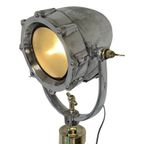 Antique Naval Searchlight Mounted On Brass Base - The Real Deal! - Fully Original And Rewired thumbnail 7