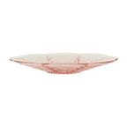 Vintage Art Deco Platte Fruitschaal Roze Geperst Glas thumbnail 3