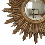 Mid Century Gouden Zonnespiegel Sunburst Spiegel Convex 53Cm thumbnail 2