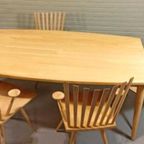 Vintage Deens Design Eettafel Met 5 'Mikado' Stoelen, Kvist thumbnail 3