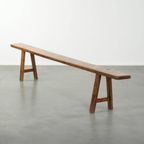 Tijdloze Franse Brocante Halbank/ Bankje Voor Aan De Eettafel Met Een Geweldige Uitstraling thumbnail 2