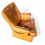 Sheep Leather Club Chair 1970s With Magazine Holder thumbnail 2