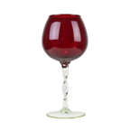 Groot Vintage Rood Glas Brandy Glass Beker Mond Geblazen Italy 33Cm thumbnail 7