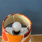 Vintage Space Age Tafellamp Met Oranje Stoffen Kap thumbnail 10