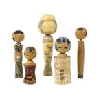 Lot Van 5 Vintage Kokeshi Poppen Japan Berk Showa Periode thumbnail 5