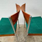 8x Midcentury Eetkamerstoel Casala Modell - Chroom, Hout thumbnail 3