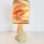 Vintage Sculptuur Tafellamp Natuursteen Wol 1970 Art Piece thumbnail 13