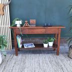 Robuuste Teak Houten Side Table Haltafel Landelijke Sidetable thumbnail 2