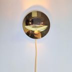 Vintage Wandlamp Two Tone Messing Chroom Regency ’70 Rond thumbnail 8