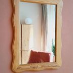 Vintage Spiegel Hout Wave Golfrand thumbnail 7