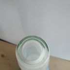Vintage Glazen Blauw Witte Vazenset Handgeblazen thumbnail 5