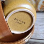 Vintage "grès De Rigny" Stoneware Kop & Schotels (5 Stuks) – Prachtig Frans Design thumbnail 9