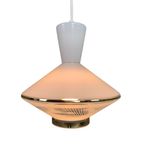 Hanglamp, Met Glazen Kap In Ufo Model, Jaren 50 thumbnail 2