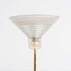 Pair Of Italian Golden Floor Lamps With Glass Shade, 1970’s thumbnail 3