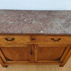 Vintage Frans Dressoir Commode, Ladekast Badkamermeubel Met Marmer Blad 105 thumbnail 15