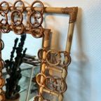 Vintage Boho Rotan Spiegel Italiaans Design thumbnail 5