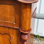 Antieke Mahonie Biedermeier Penantkast / Dienstbodekast thumbnail 14
