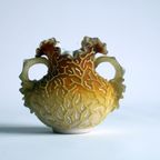 Victorian Glass Peach Sunrise Coralene Vase, Late 19Th Century. thumbnail 4