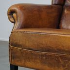 Comfortabele Schapenleren Oorfauteuil Met Een Prachtige Vintage Uitstraling thumbnail 10