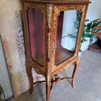 Klassieke Rozen Fineer 1-deurs Vitrine, Servieskast. thumbnail 3