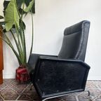 Mid-century Fauteuil 🖤 Zwarte Skai thumbnail 4