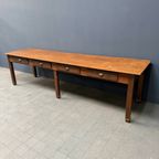 Grote Grenenhouten Kloostertafel Met Lades thumbnail 8