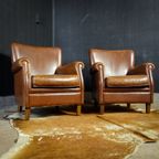 Vintage Leren Fauteuils- Bruin thumbnail 2