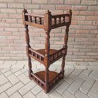 Vintage Eiken Hoek Etagére Hoekkastje thumbnail 7
