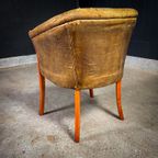 Vintage Antieke Stijl Schaapsleren Cocktail Fauteuil thumbnail 7