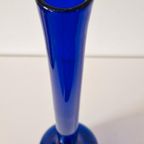 * Vintage Glazen Fles Vaas Kobalt Blauw Empoli thumbnail 7