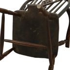 Antieke Houten Windsor Stoel Beuk Olm Wheel Back Chair 19De Eeuw thumbnail 15