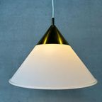 Vintage Glashütte Limburg Hanglamp – Opaline En Messing thumbnail 2