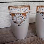 Set Van 2 Porseleinen Vaasjes, Jugendstil. thumbnail 9