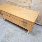 Vintage Dressoir Kastje Retro Dressoirtje Berken Fineer thumbnail 3