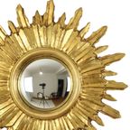 Gouden Sunburst Spiegel Zonnespiegel Hout Convex Heksenspiegel Sixties thumbnail 13