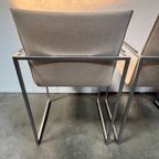 Vier Arco Frame Eetkamerstoelen, Crème Bekleding, Burkhard Vogtherr thumbnail 3
