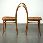 Leuke Set Van 2 Bruine Vintage Thonet/ Bistro Stoelen Met Gevlochten Zittingen thumbnail 5