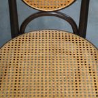 Set Van Twee Hoge Vintage Bentwood “Long John” Thonet Design Stoelen Met Armleuningen thumbnail 7