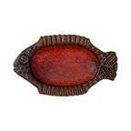 West Germany - Fish Shaped Bowl - Orange And Brown - Glazed Ceramic thumbnail 2